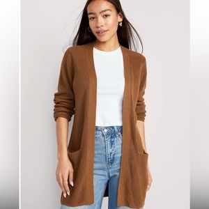 New Old Navy Textured Long-Line Open-Front Sweater Spiced Saffron in Medium